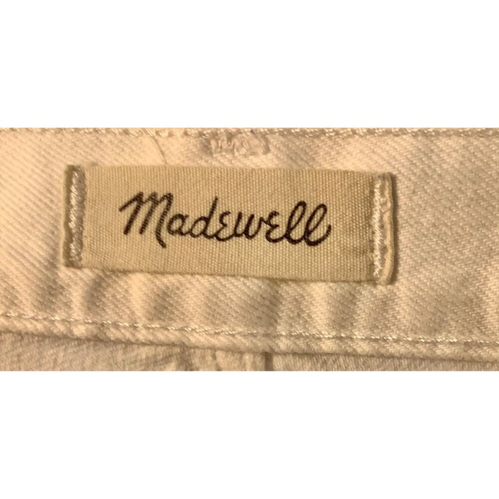 Madewell Perfect Summer Jean 26 White High Rise Straight Cropped Frayed Hem - Picture 3 of 7